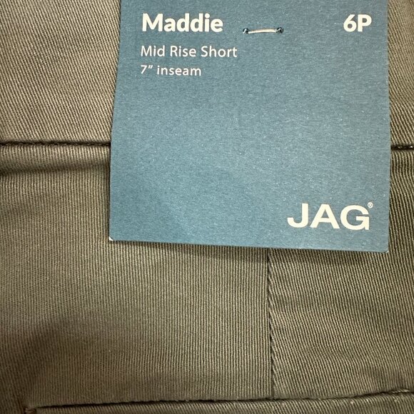 JAG Women's Olive Green Maddie Mid Rise Shorts 7" Inseam, Size 6P - Picture 4 of 6